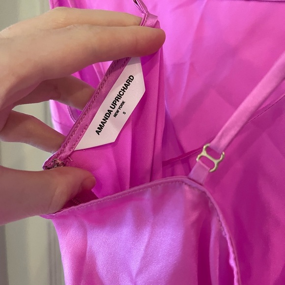 NWOT Amanda Uprichard Amiyah Silk Midi Dress Pink Small - Picture 6 of 6